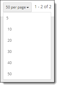 Select the number of candidates to display per page.